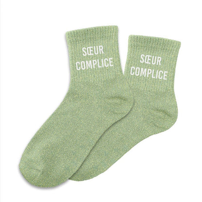 Chaussettes à paillettes humoristiques: Soeur complice