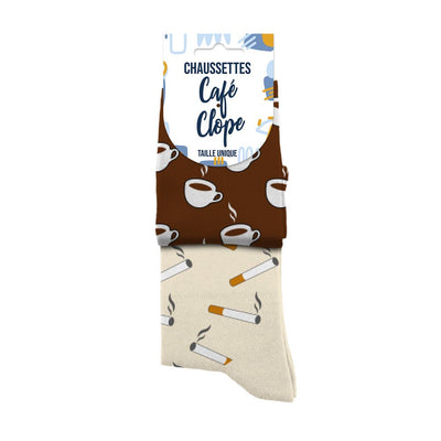 Chaussettes humoristiques: Café clope