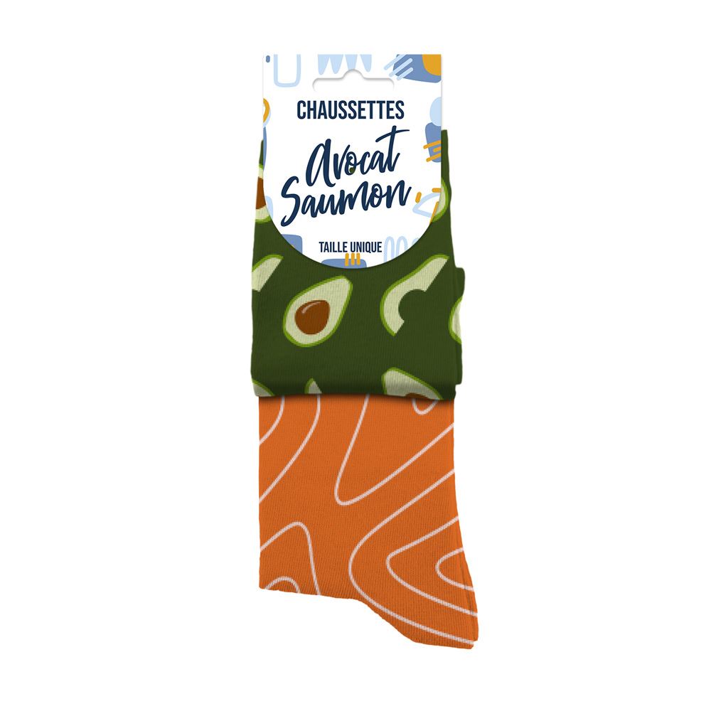 Chaussettes humoristiques: Avocat saumon