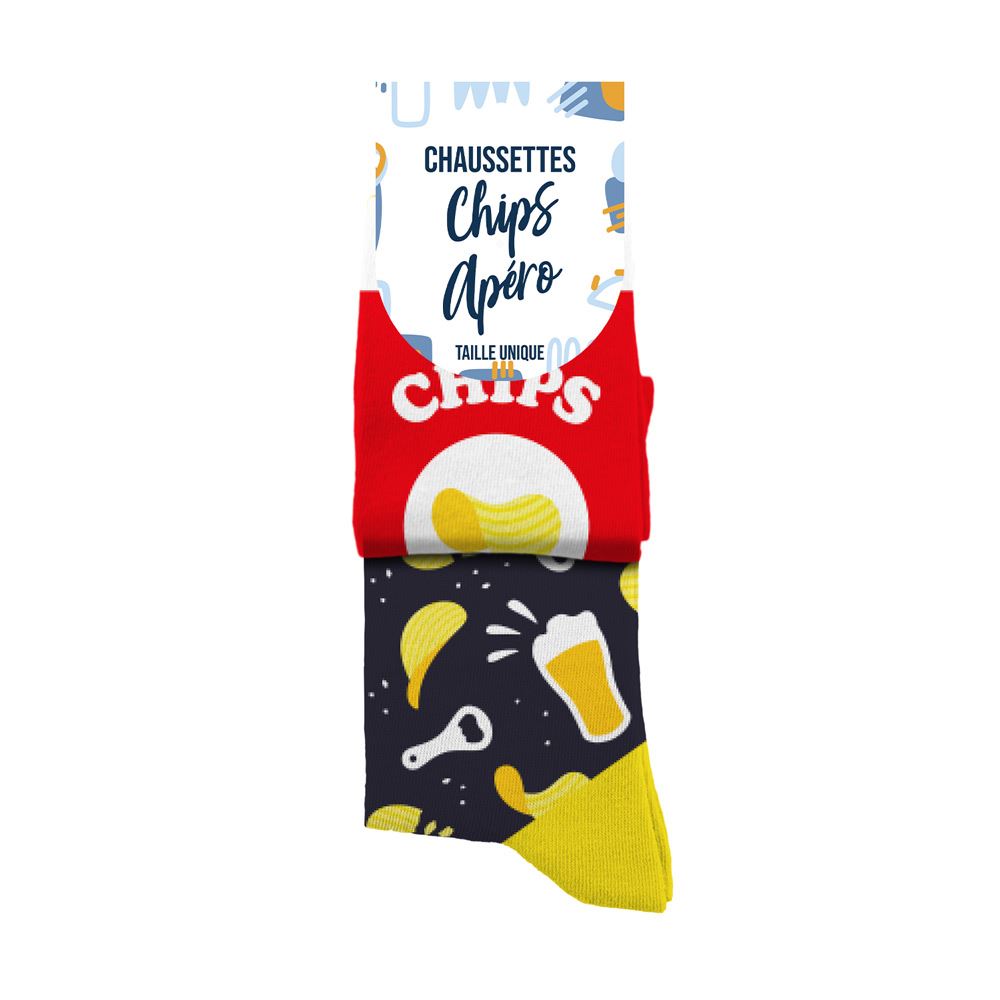 Chaussettes humoristiques: Chips apéro