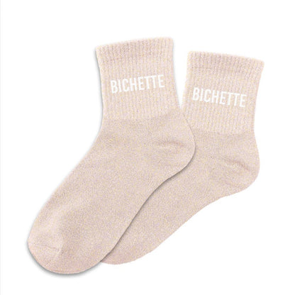 Chaussettes à paillettes humoristiques: Bichette