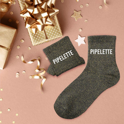 Chaussettes à paillettes humoristiques: Pipelette