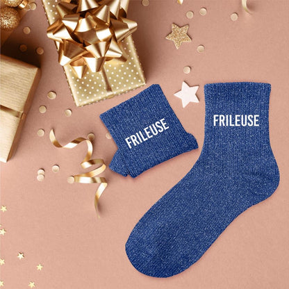 Chaussettes à paillettes humoristiques: Frileuse