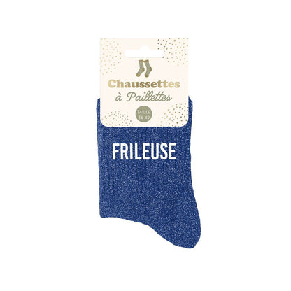 Chaussettes à paillettes humoristiques: Frileuse