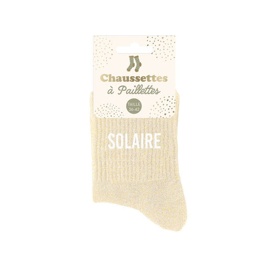 Chaussettes à paillettes humoristiques: Solaire