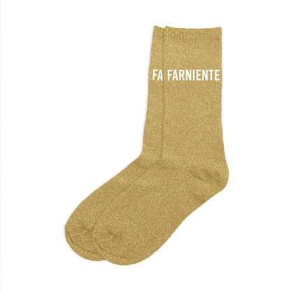 Chaussettes à paillettes humoristiques: Farniente