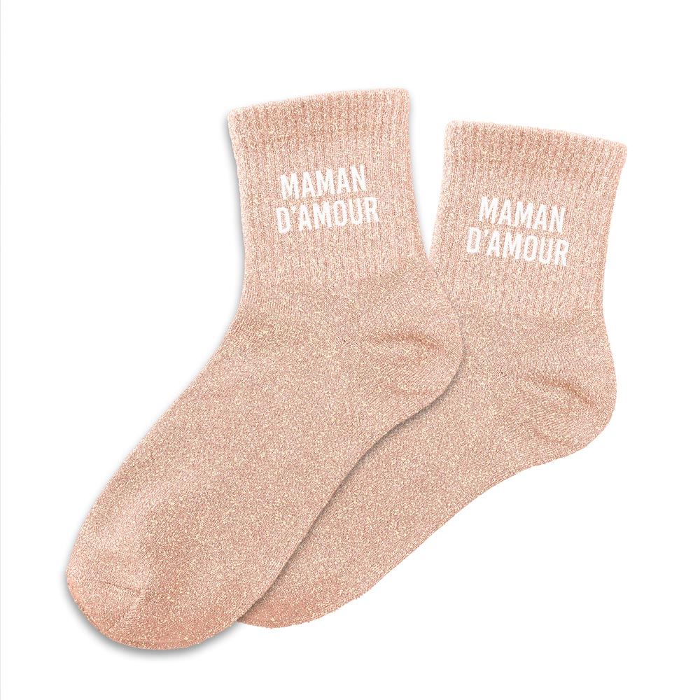 Chaussettes à paillettes humoristiques: Maman d'amour