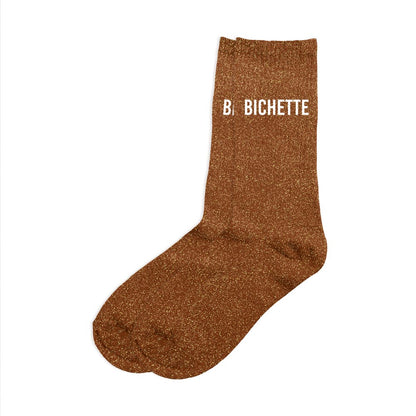 Chaussettes à paillettes humoristiques: Bichette