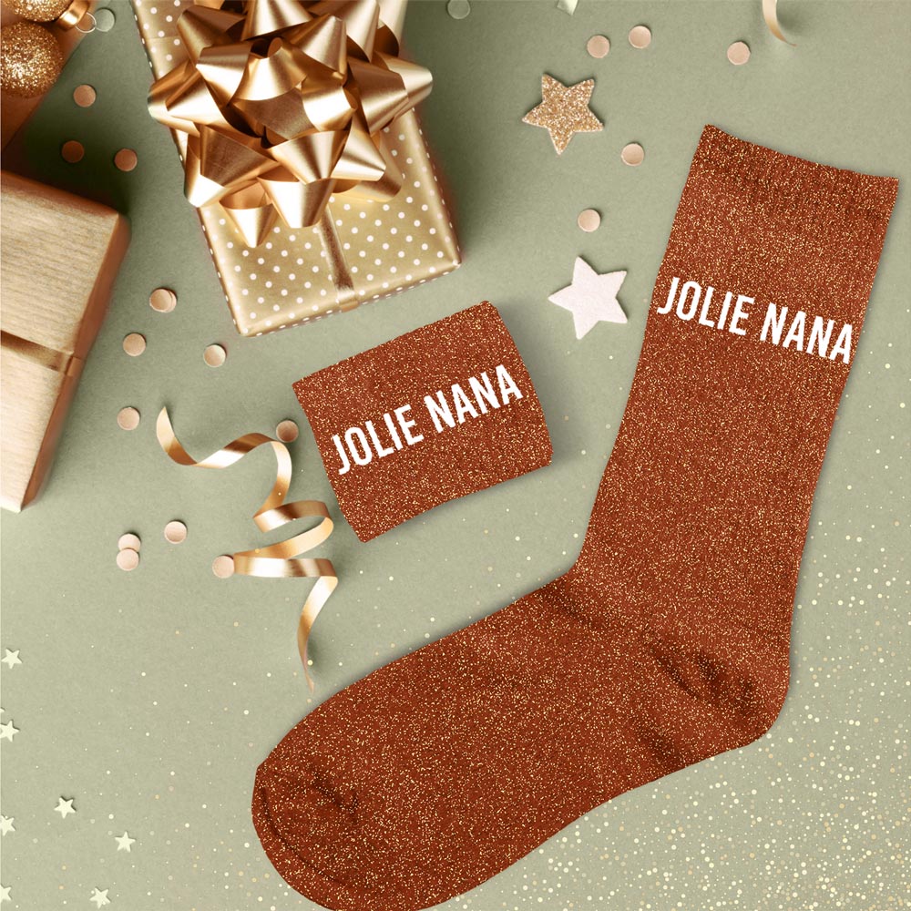 Chaussettes à paillettes humoristiques: Jolie nana