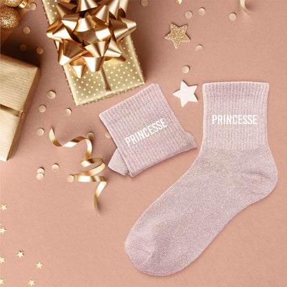 Chaussettes à paillettes humoristiques: Princesse