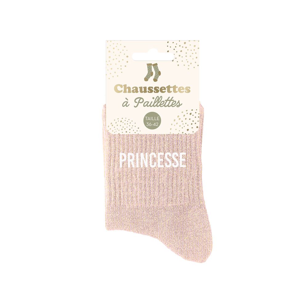 Chaussettes à paillettes humoristiques: Princesse