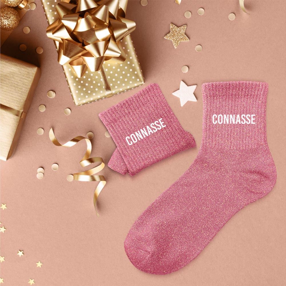 Chaussettes à paillettes humoristiques: Connasse