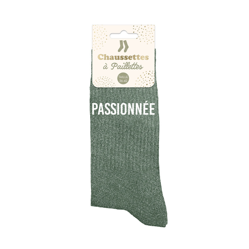 Chaussettes à paillettes humoristiques: Passionnée