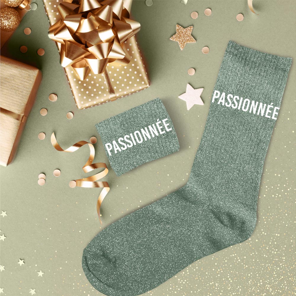 Chaussettes à paillettes humoristiques: Passionnée