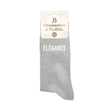 Chaussettes à paillettes humoristiques: Elégante