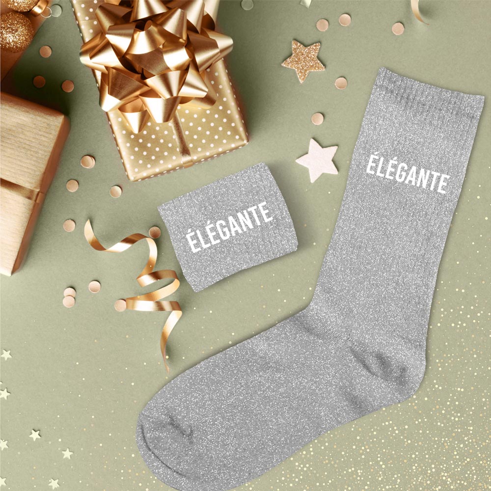 Chaussettes à paillettes humoristiques: Elégante