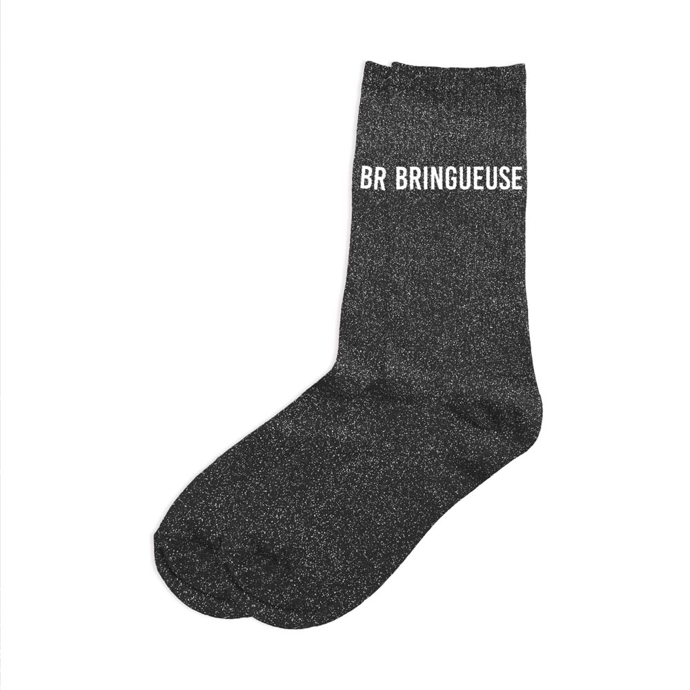 Chaussettes à paillettes humoristiques: Bringueuse