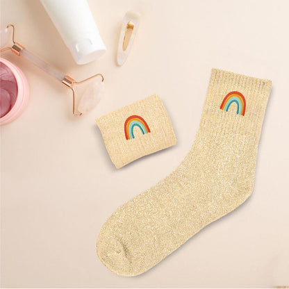 Chaussettes à paillettes humoristiques: Arc en ciel