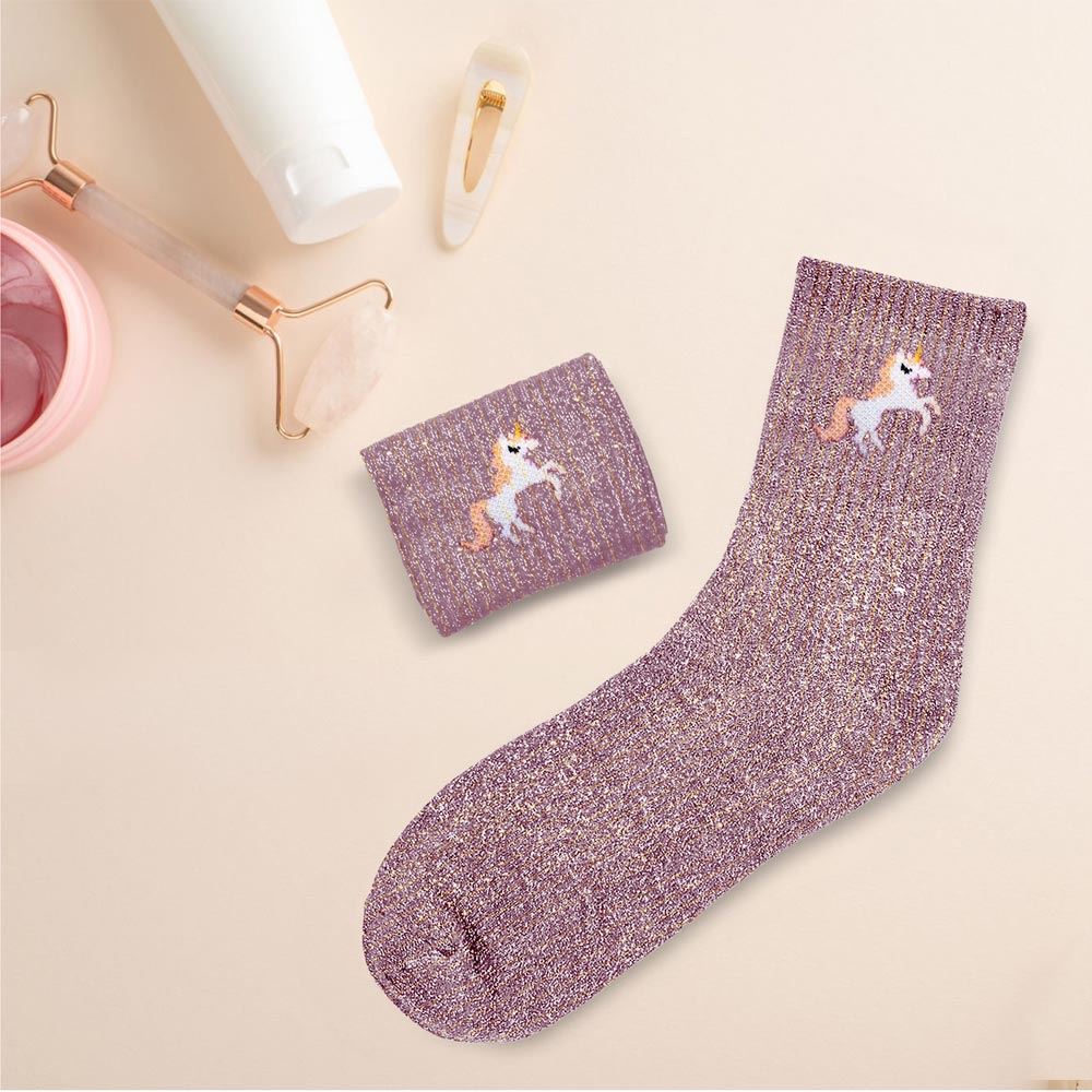 Chaussettes à paillettes humoristiques: Licorne