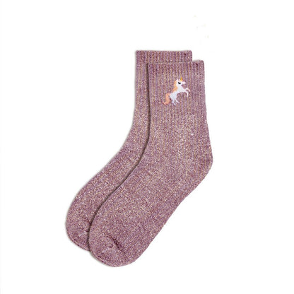 Chaussettes à paillettes humoristiques: Licorne