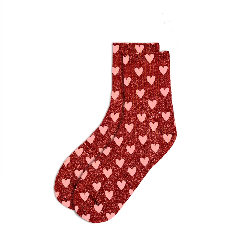 Chaussettes à paillettes humoristiques: Petit coeur