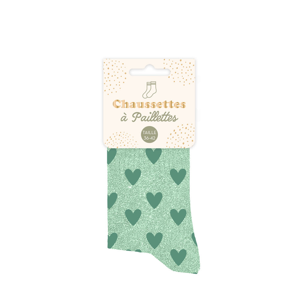 Chaussettes à paillettes humoristiques: Coeur