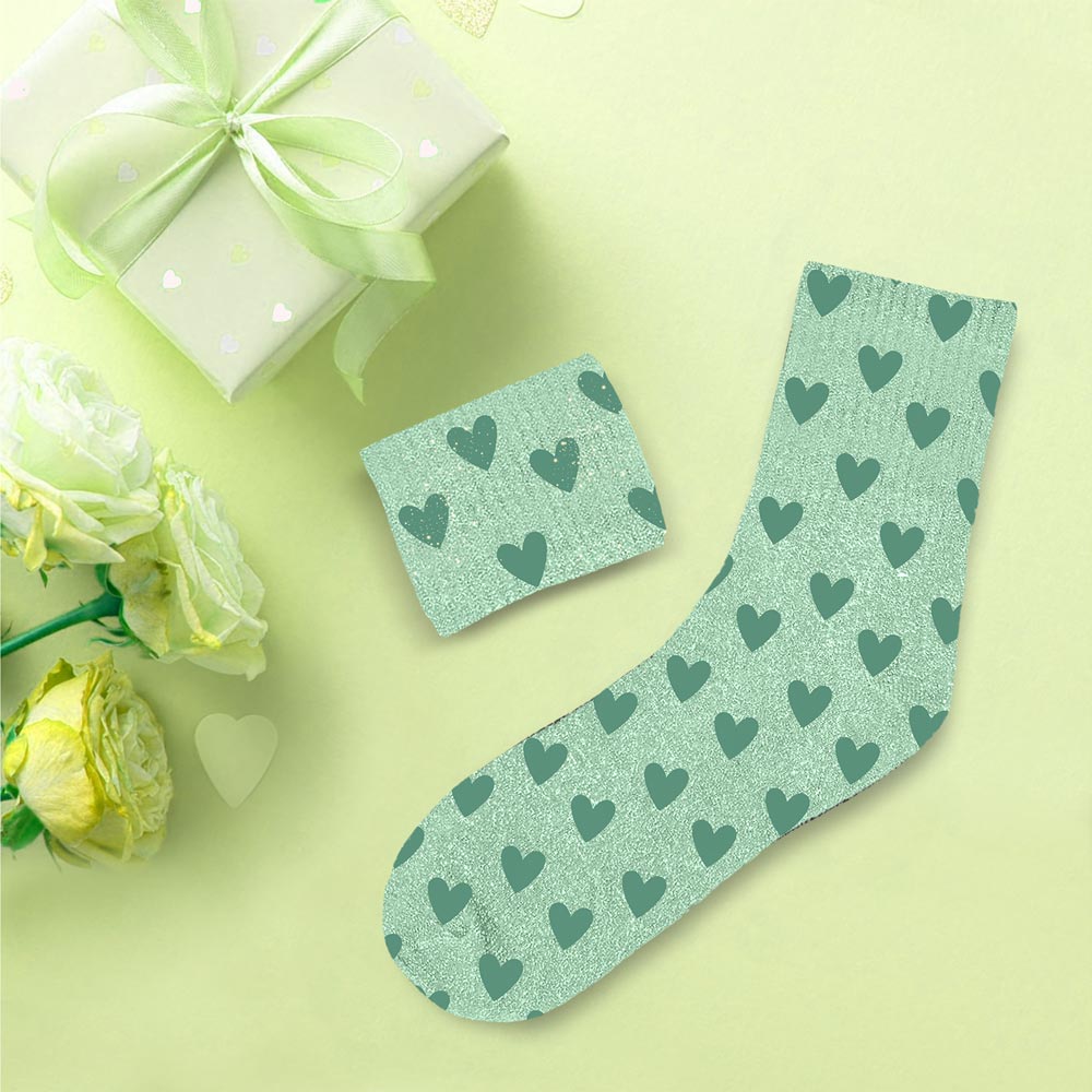 Chaussettes à paillettes humoristiques: Coeur