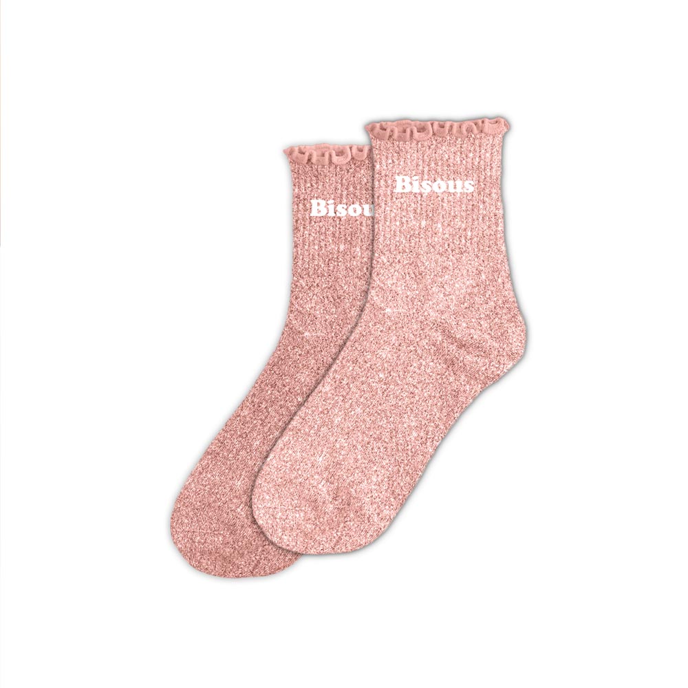 Chaussettes à paillettes humoristiques: Bisous