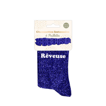 Chaussettes à paillettes humoristiques: Rêveuse