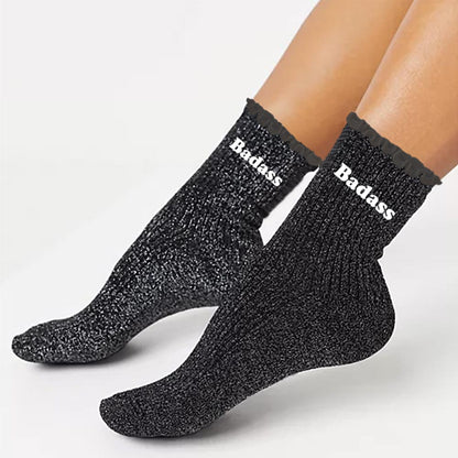 Chaussettes à paillettes humoristiques: Badass