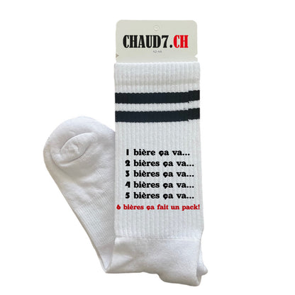 Chaussettes personnalisées: 1 bière ça va...