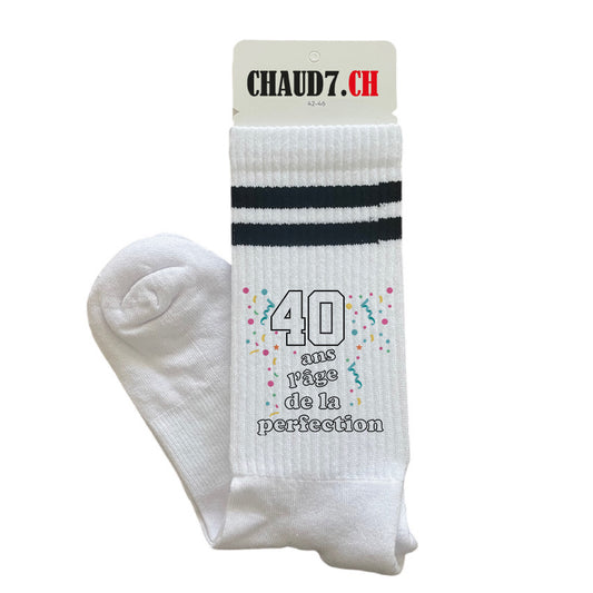 Chaussettes personnalisées: 40 ans, l'âge de la perfection