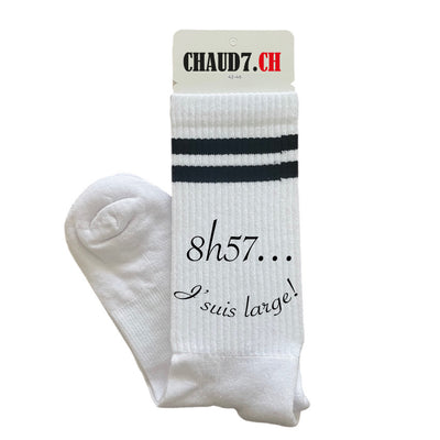 Chaussettes personnalisées: 8H57... J'suis large