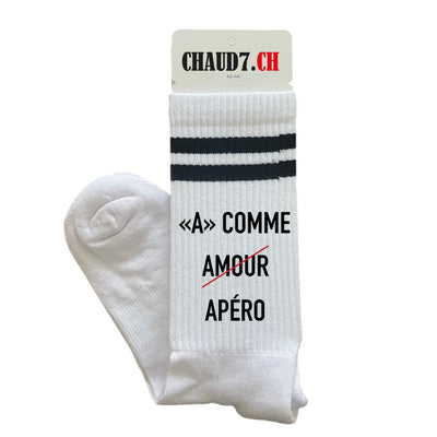 Chaussettes personnalisées: A comme apéro