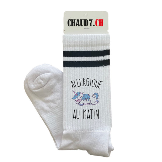 Chaussettes personnalisées: Allergique au matin