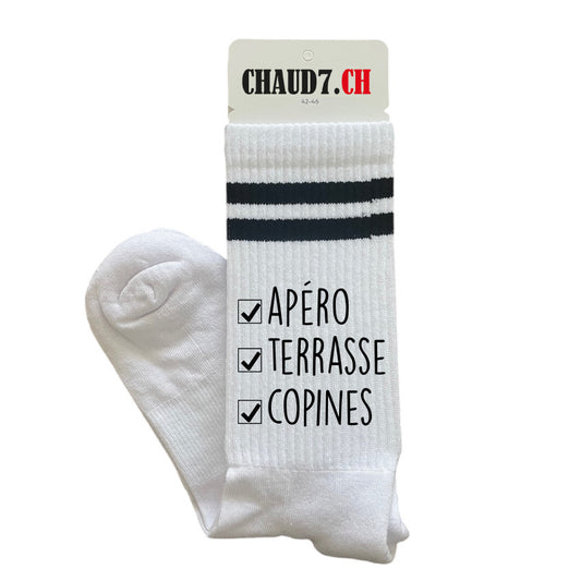 Chaussettes personnalisées: Apéro terrasse copines