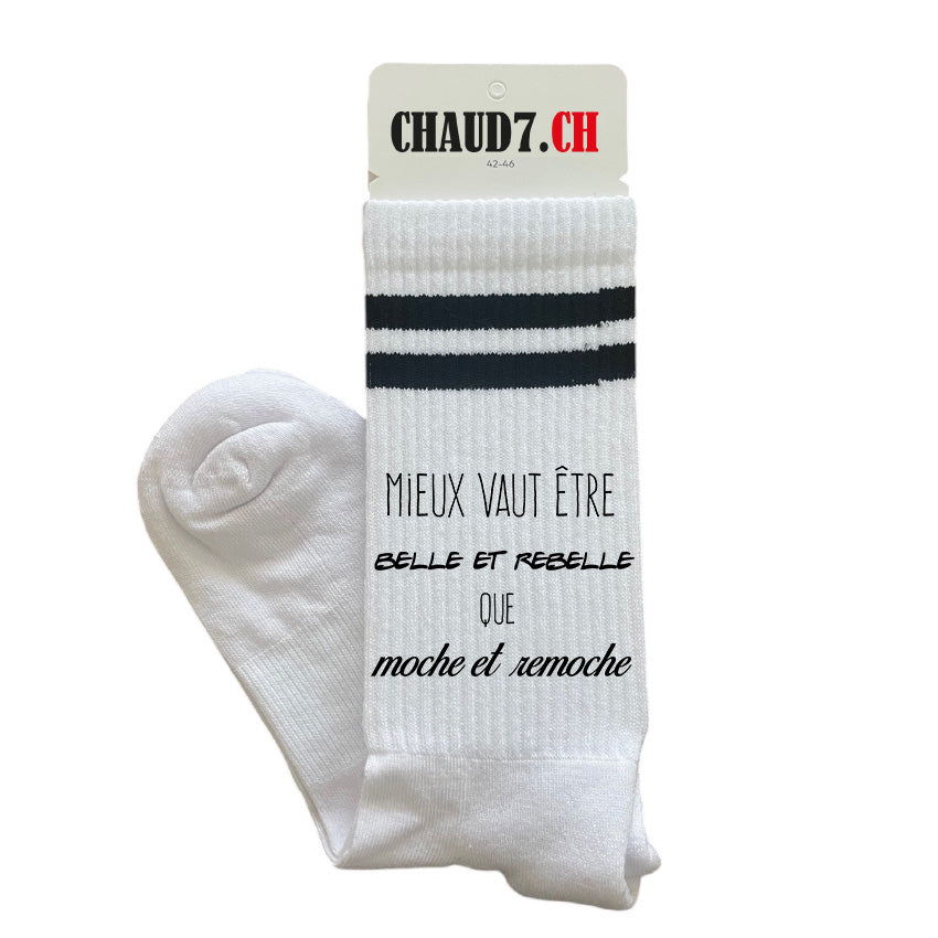 Chaussettes personnalisées: Belle et rebelle