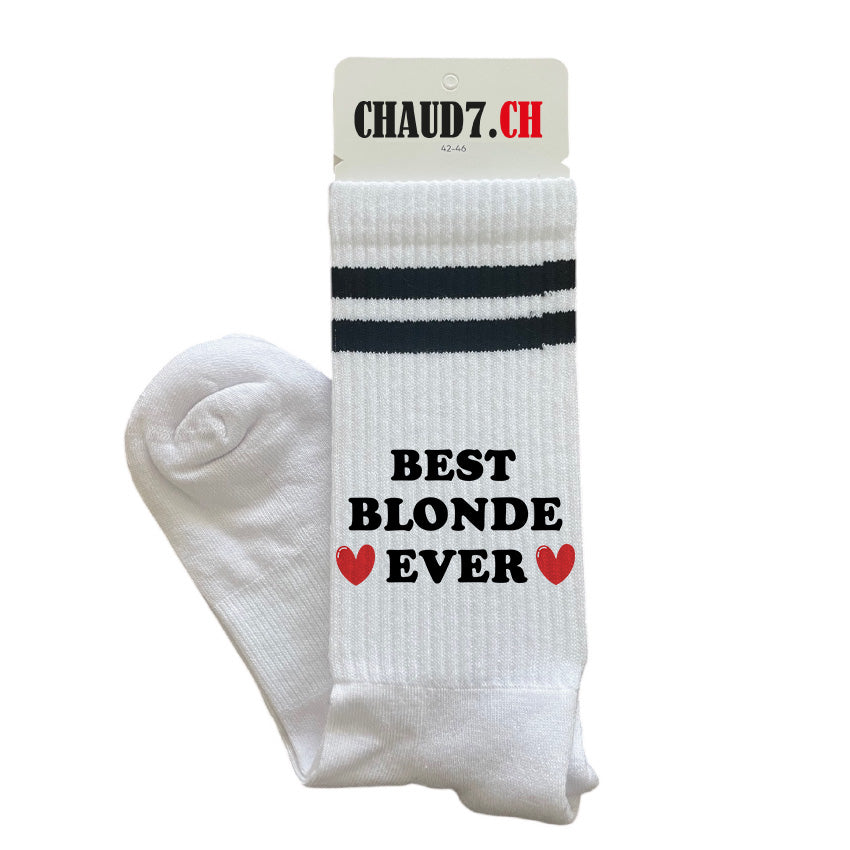 Chaussettes personnalisées: Best blonde ever