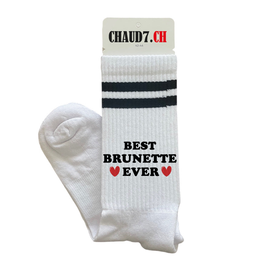 Chaussettes personnalisées: Best brunette ever