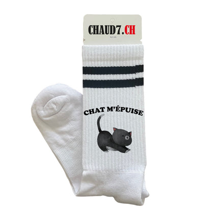 Chaussettes personnalisées: Chat m'épuise