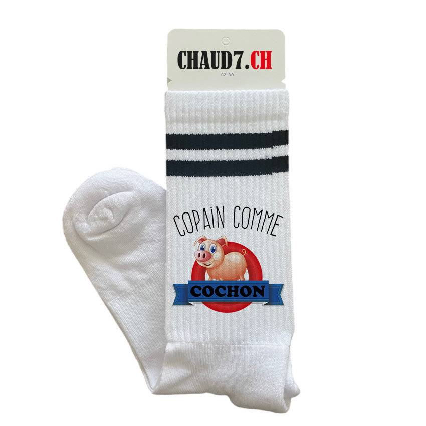 Chaussettes personnalisées: Copain comme cochon